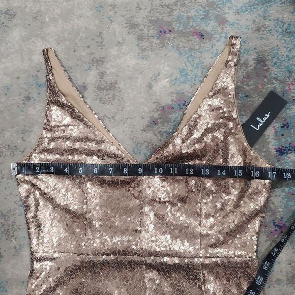 Lulu's Gold Sequin Mini Dress Size M - Picture 13 of 13